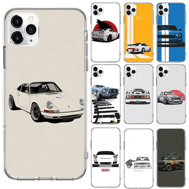 

Tokyo Drift Sport Car Retro cool Phone Case Transparent for iPhone 6 7 8 11 12 s mini pro X XS XR MAX Plus se cover funda shell