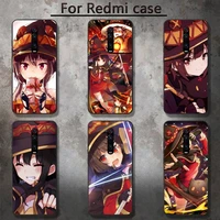 anime konosuba megumin phone case for redmi 5 5plus 6 pro 6a s2 4x go 7a 8a 7 8 9 k20 case