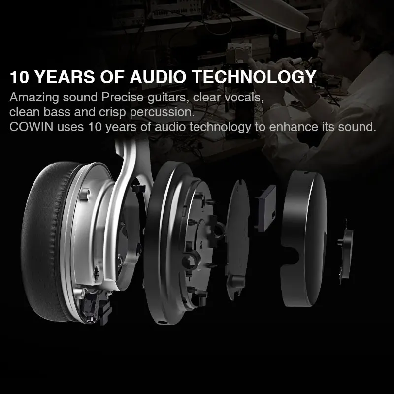 Оригинальные беспроводные bluetooth-наушники cowin E7 ANC наушники гарнитура с активным