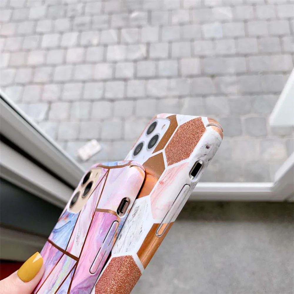 Чехлы для телефонов с мраморной текстурой золотого Дейзи ананаса IPhone 11 Pro Max X XR XS 6