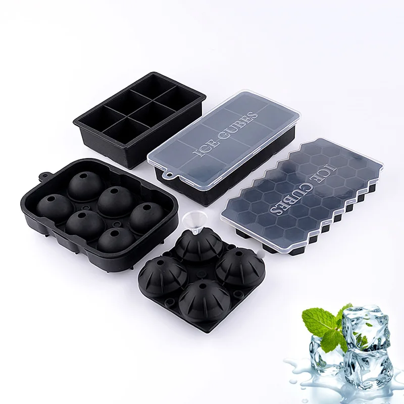 Silicone Square Ice Cube Making Machine Honeycomb Ice Tray Mold With Lid Quick Demolding Of Food Grade Mold For Whiskey Cocktail