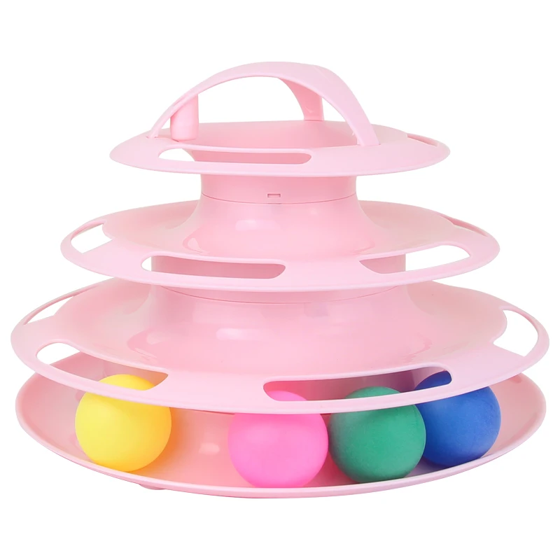 Mosodo 4 Levels Pet Cat Toy Cats Disc Tower Tracks Intelligence Amusement Ball Toys Training Supplies pet toys | Дом и сад