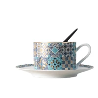 luxury fashion coffee cup reusable handle vintage breakfast coffee cups arabic elegant tazzine caffe kitchen utensils ob50bd