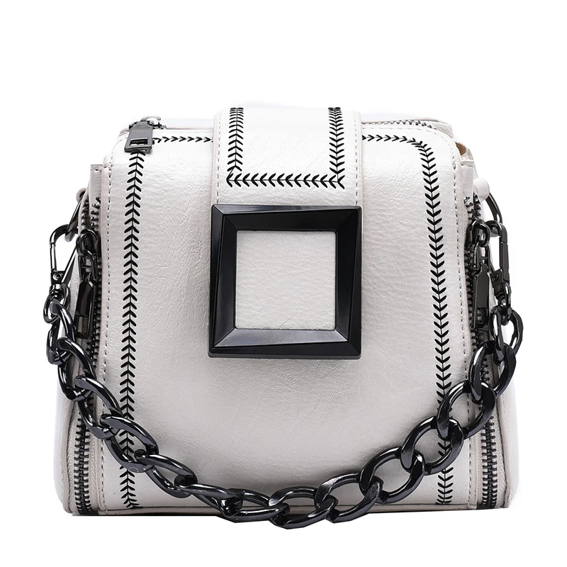 

Thick Chain Mini PU Leather Bucket Bags for Women 2020 Fashion Women's Trending Designer Crossbody Shoulder Handbags