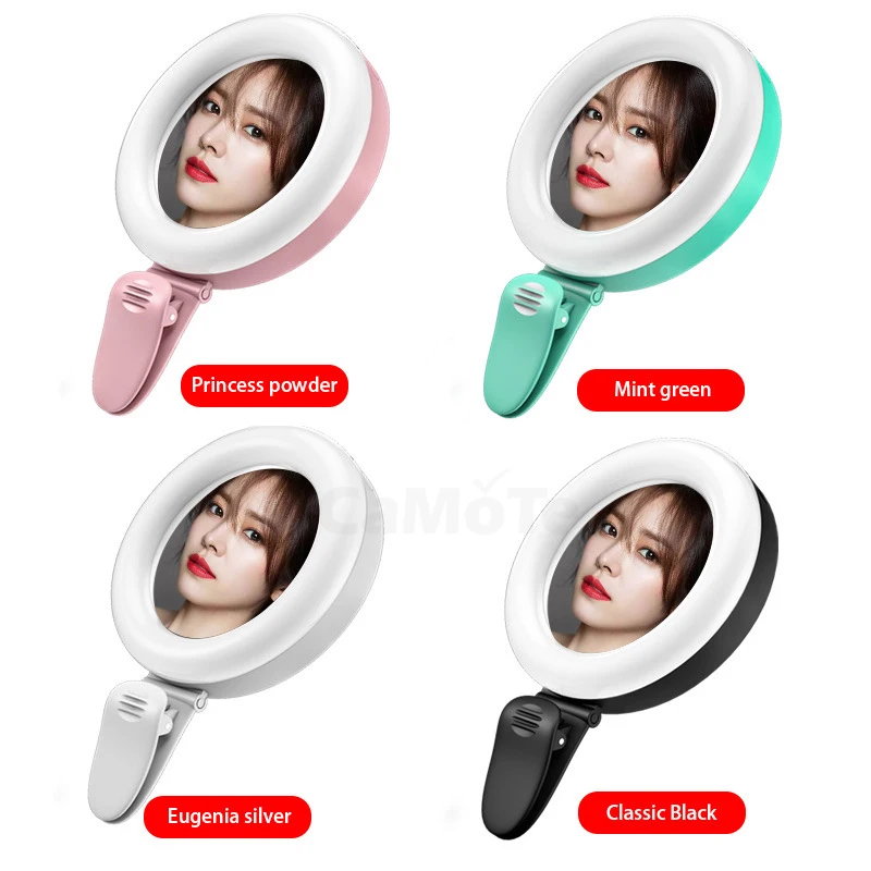 Портативный светодиодный кольцевой светильник лампа с USB зарядкой для селфи