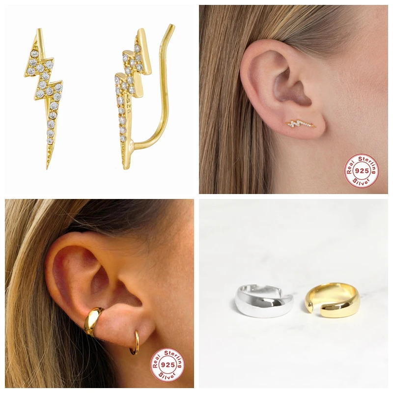 Женские серьги Клипсы из стерлингового серебра 925 пробы маленькие клипсы в стиле