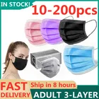 Маски одноразовые трехслойные из нетканого материала с фильтром, 10-200 шт.