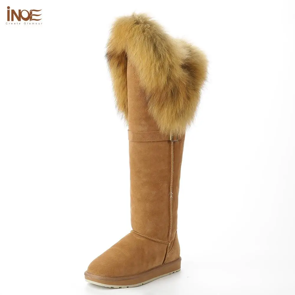 Сапоги женские зимние из коровьей замши с мехом лисы|Зимние сапоги| |