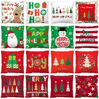 red green snowman santa claus christmas cushion cover for home sofa festival decorative throw pillow cover hogar cojines 4545cm