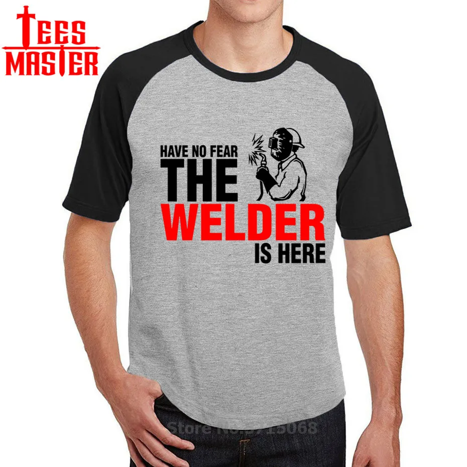 Не бойтесь сварщик здесь Футболка 100% хлопка изготовленные на заказ с коротким