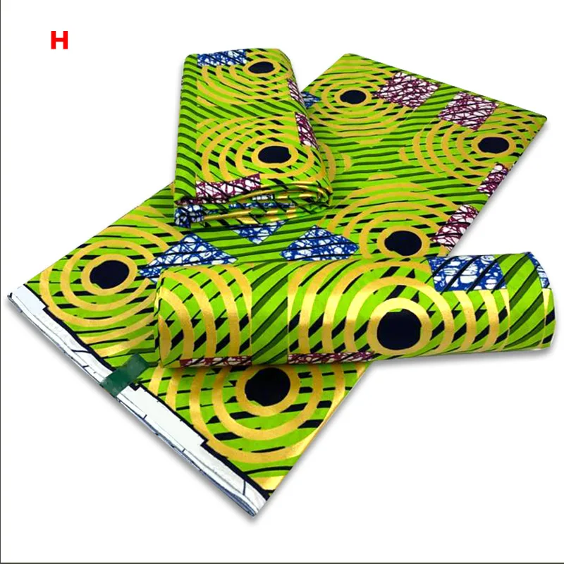 

2021 New Arrival 100% Cotton Guaranteed African Gold Wax Cloth Ghana Wax Ankara Women 6Yards/Piece For Party Dress