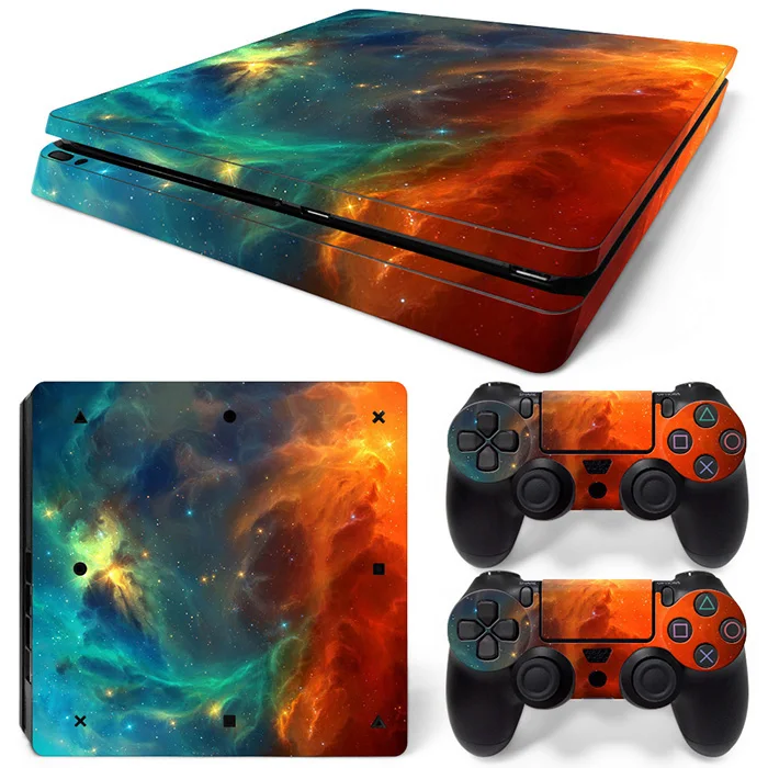 Небесный дизайн для PS4 тонкая консоль и контроллеры наклейки для ps4 тонкая кожа Наклейка для ps4 тонкая виниловая наклейка - Цвет: 0648