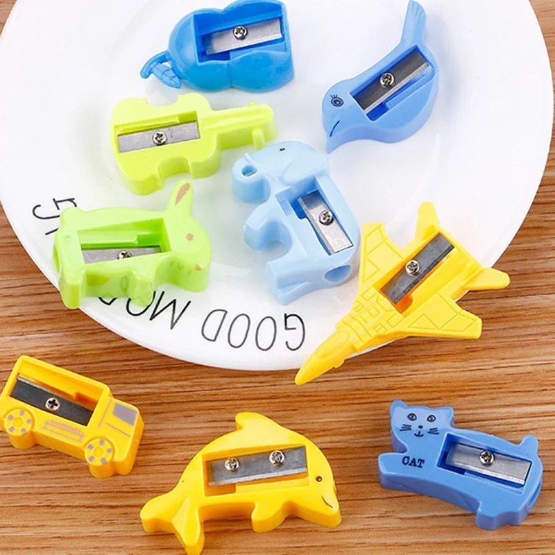 

10Pcs Pencil Sharpeners Cute Cartoon Animal Shaped Small Kawaii Stationary Accessories for Gifts Office School Painting Supplies