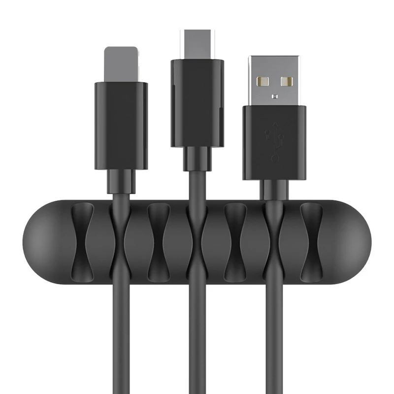 Силиконовый органайзер для кабеля гибкая намотка зажимы управления держатель