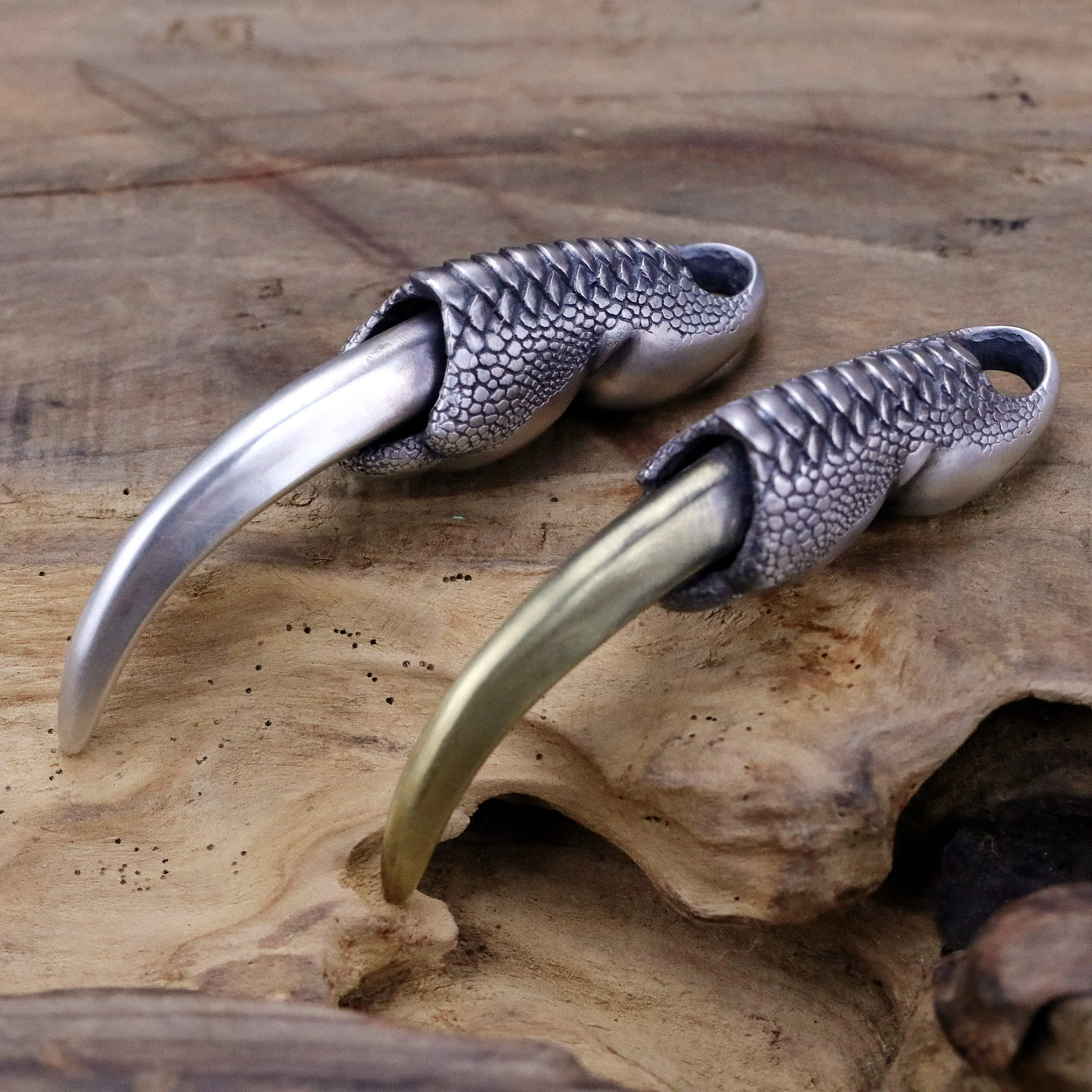 Посеребренная Подвеска в виде когтя дракона индивидуальная Мужская подвеска