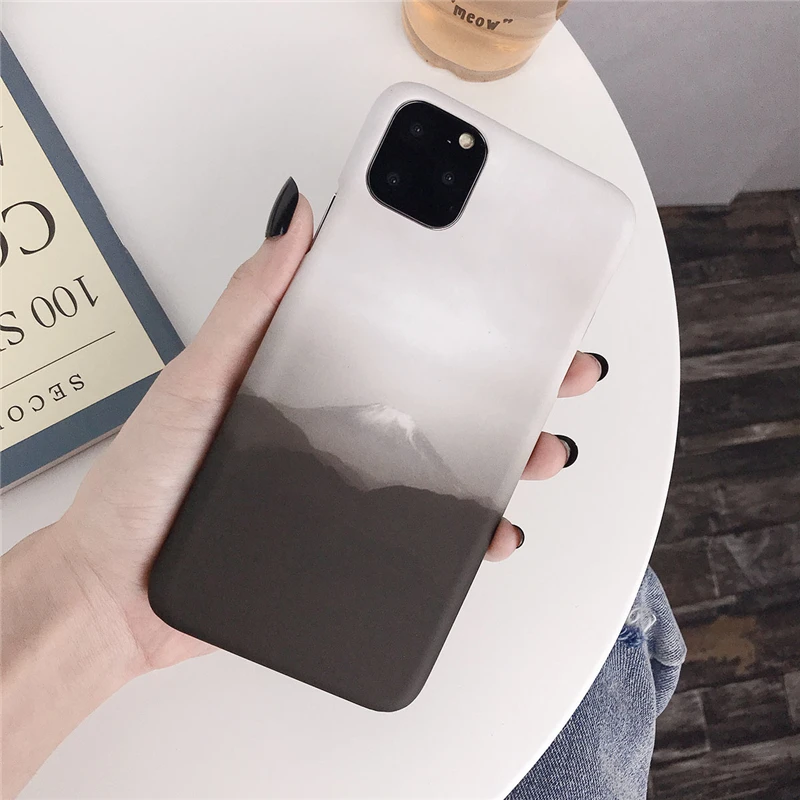 7666 USLION простая сетка в полоску чехол для телефона для iPhone 11X8 7 Plus XR XS Max тонкая задняя крышка для iPhone 11 Pro Макс хард Пластик крышка - Цвет: 7666