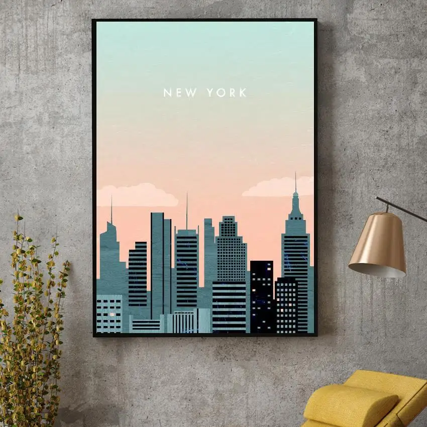

New York Canvas Travel Poster Prints Home Wall Art Decor Painting