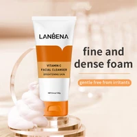 lanbena vitamin c facial cleanser face wash whitening deep cleansing moisturizing decompose melanin makeup remover foam