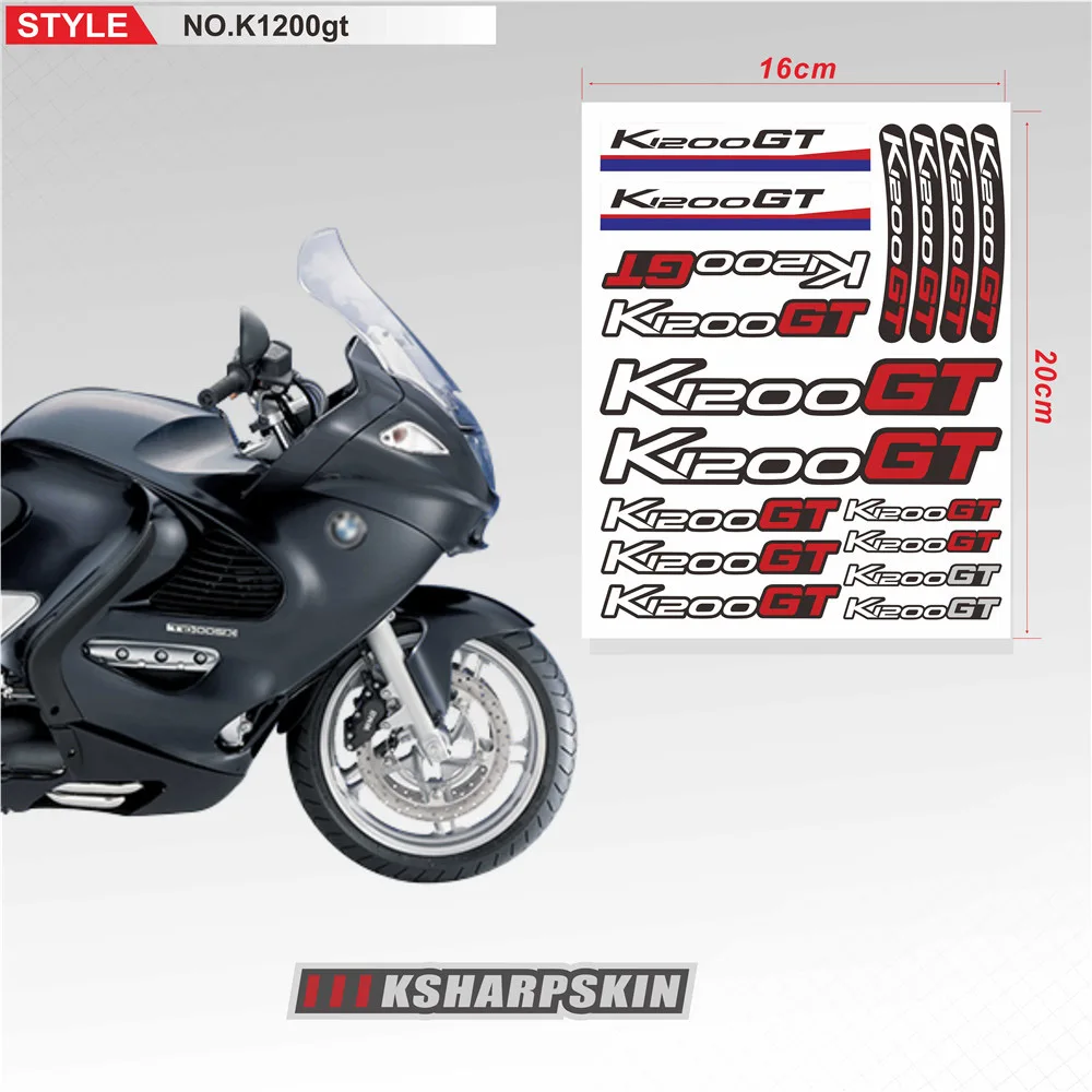 

For BMW K1200GT Motorcycle Body Sticker Reflective Waterproof Helmet Fuel Tank Tail Box Logo Decals Kit Set Sign