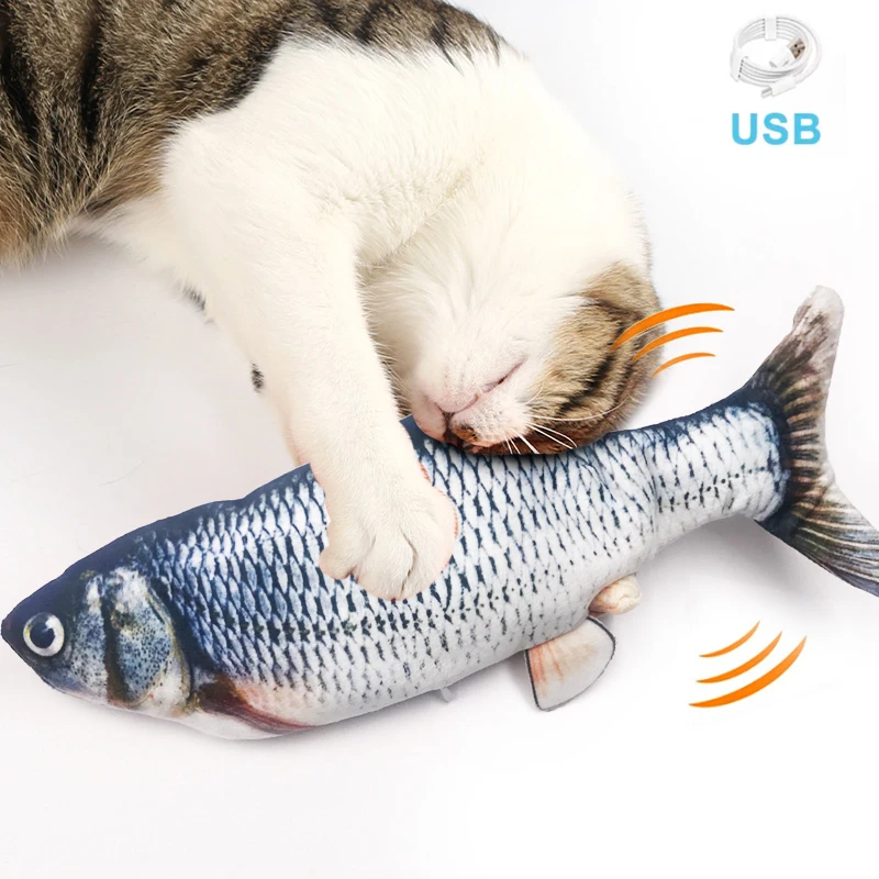 Электрическая игрушка для кошек 3D Рыба с USB зарядкой имитация рыбы интерактивные