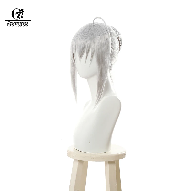 ROLECOS игры FGO Косплэй Грейс обратите внимание на серый волос Для женщин короткие