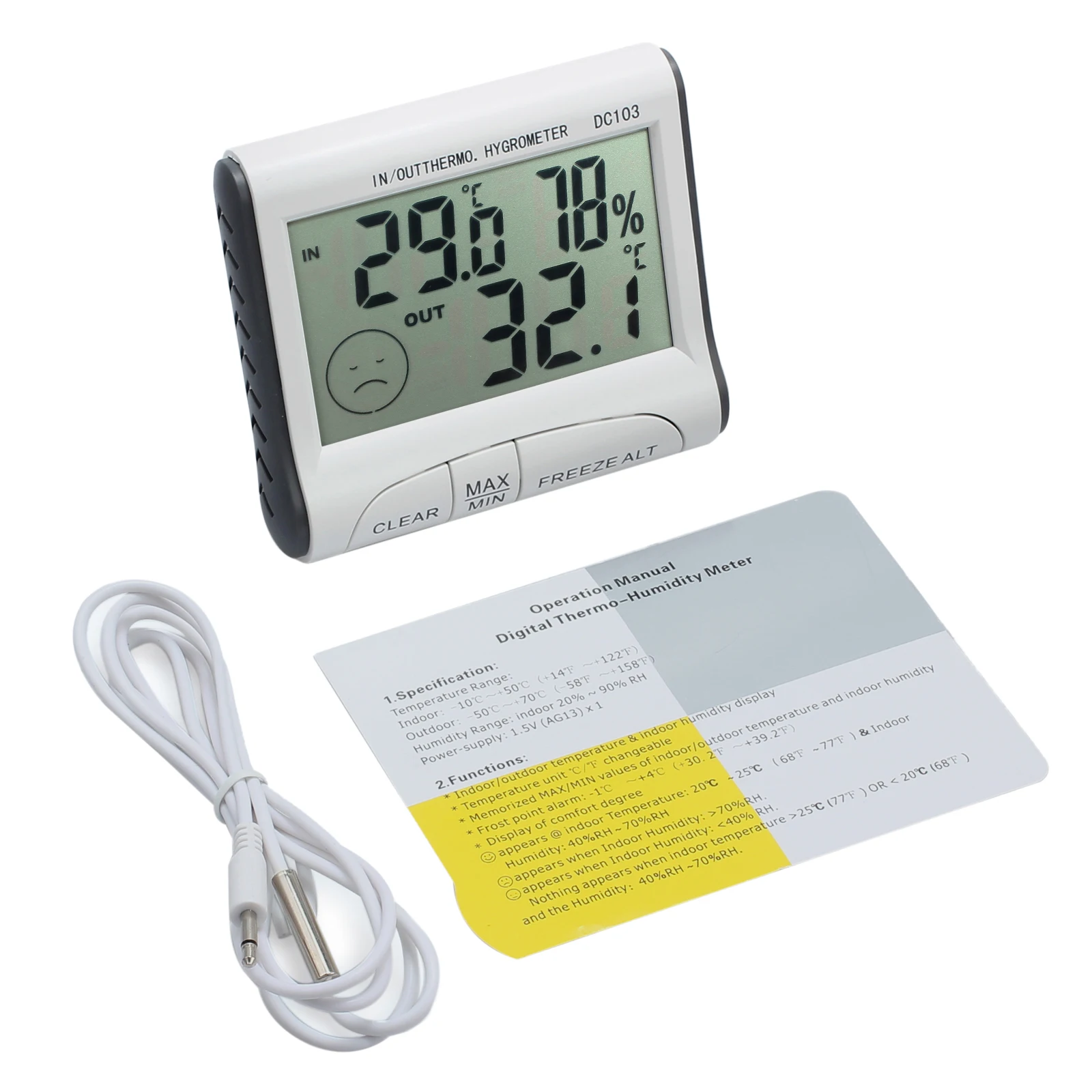 Proster 4pcs For Digital Thermometer Humidity Meter Kitchen Room Indoor Outdoor Hygrometer Sensor Line 20%-90% | Дом и сад