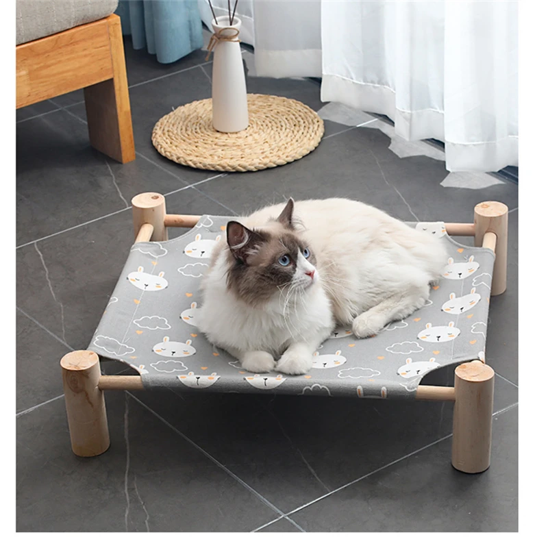 Летняя деревянная Лежанка для домашних животных питомник маленьких собак