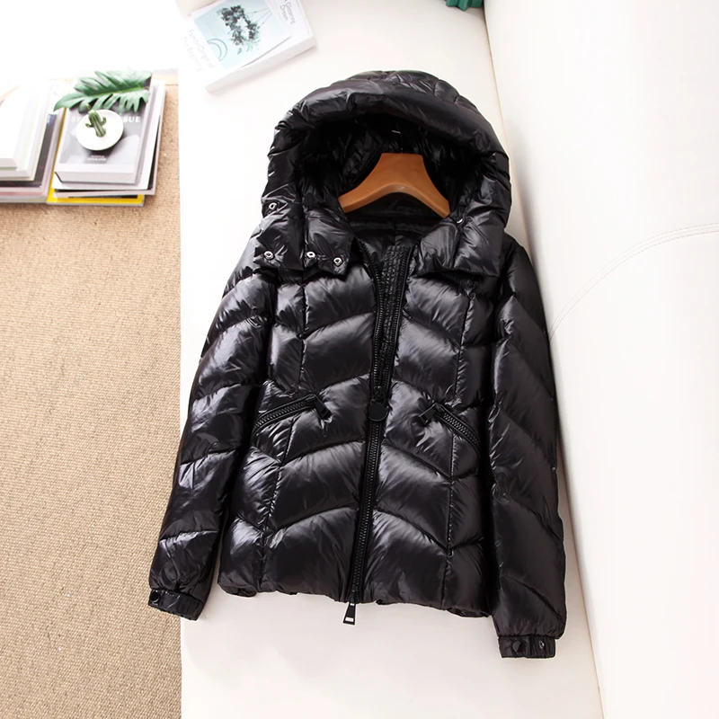 Ультра-светильник зимняя куртка для женщин 20% белое пальто на утином пуху Женская