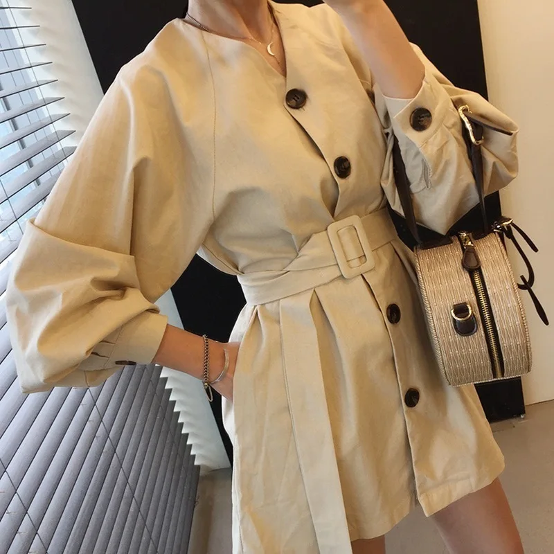 Женское однобортное платье EWQ универсальная рубашка с длинным рукавом и