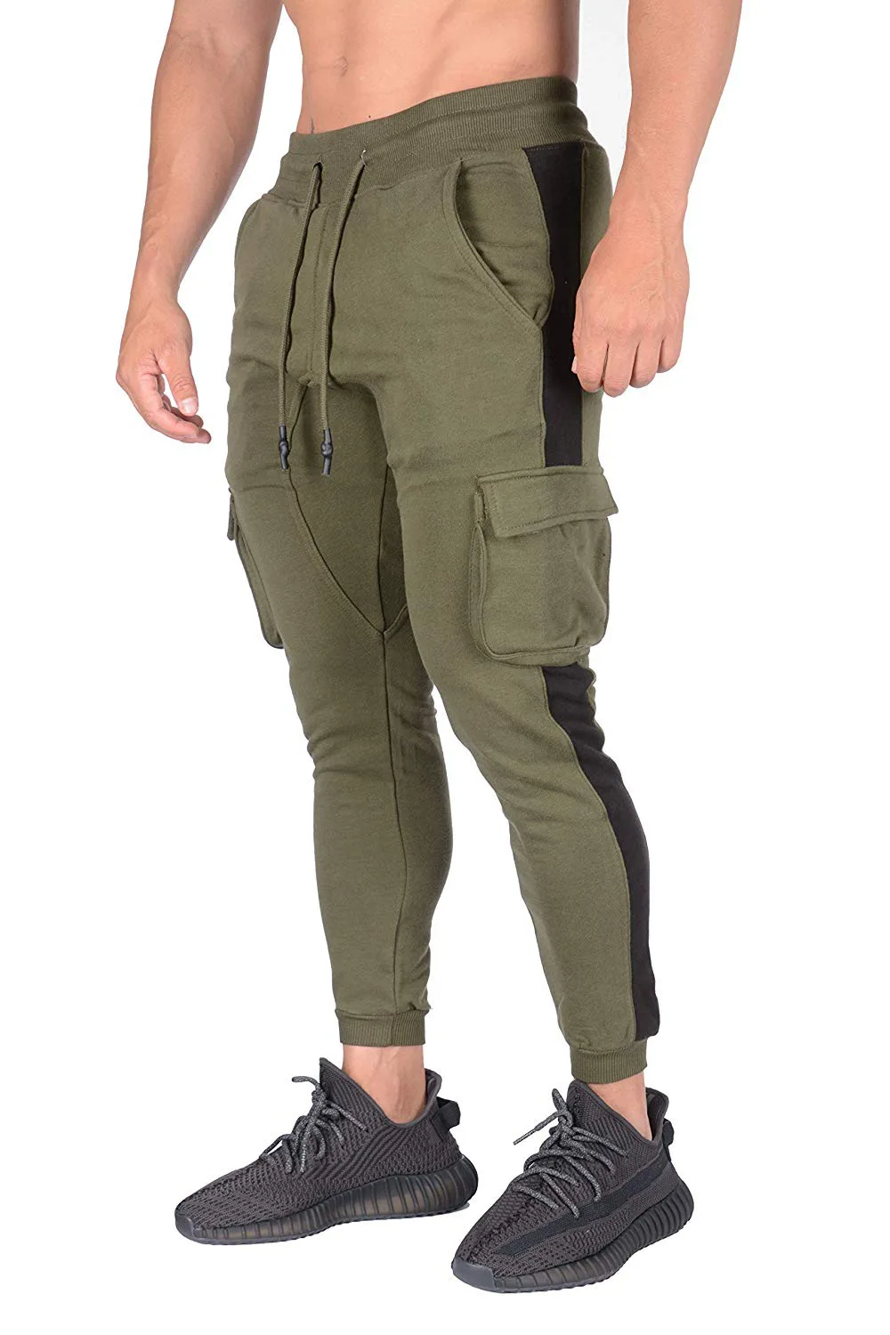 Новые мужские штаны повседневные контрастные цвета спортивные европейский