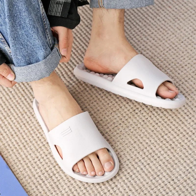 

Women Indoor Slippers Soft PVC 2021 Summer Shoes Woman Flats Men Home Slides Anti-slip Female Lovers Massage Bathroom Slippers