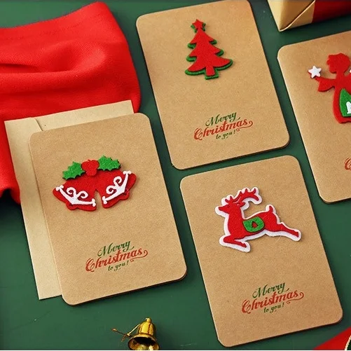 

Vintage Kraft Paper Greeting Card 15cm,Snowman Elk Handmade Stere Pattern,Christmas Greeting Card with Envelope 1 Pack of 10 Pcs