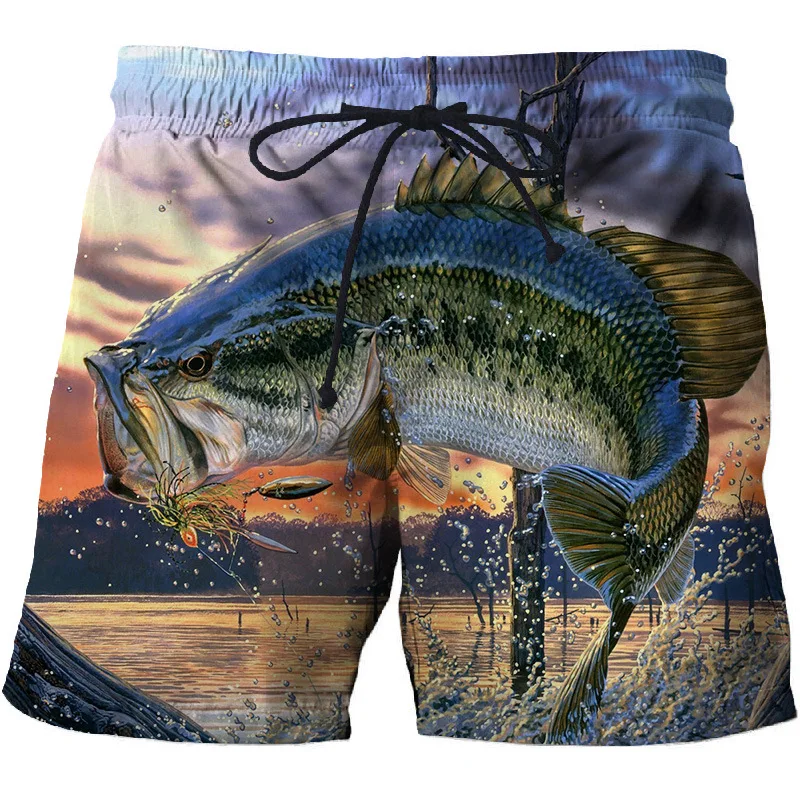 

Summer casual shorts quick-drying sports pants 3D printed marine series shorts sweat-proof cool personality men's shorts new
