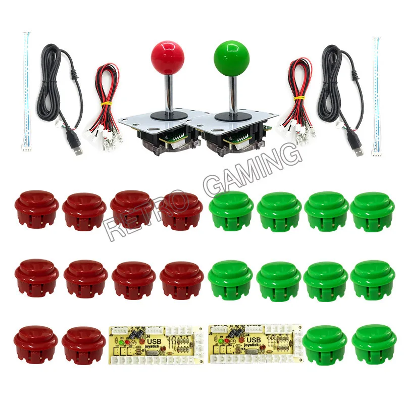 Аркада 2 игроков DIY Kit Zero Delay USB контроллер ПК к джойстику + кнопки проводка для MAME &