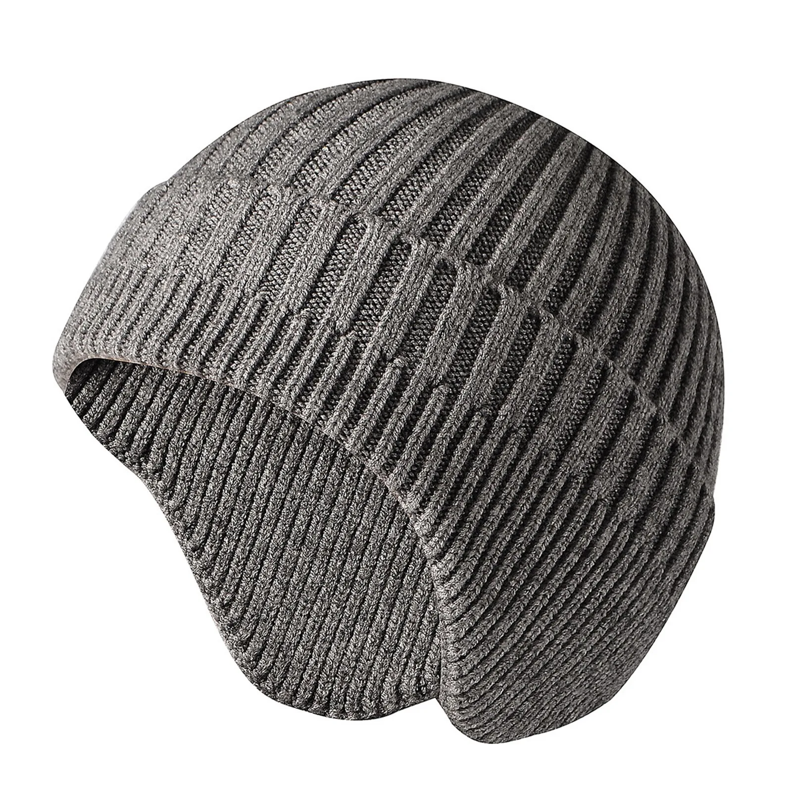 Womens Bomber Hats Female Casual Skullies Winter Knitted Beanie Earflap Hat Warm Knit Skull Cap Men Chapeau Femme | Аксессуары для