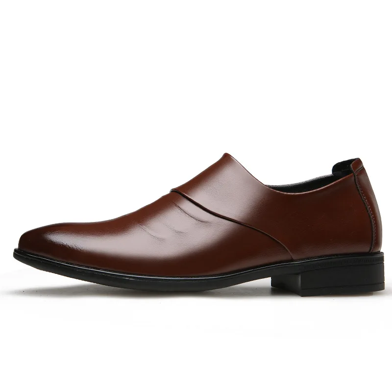 

new business men Oxfords shoes set of feet Black Brown Male Office Wedding pointed men's leather shoes 599