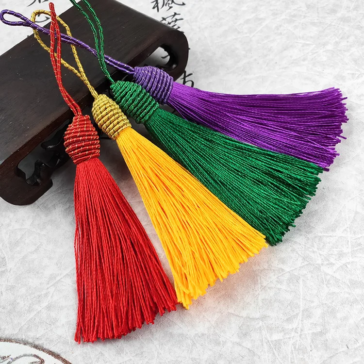 

10Pcs Polyester Tassels 13cm/5 Inch Tassels Ornament Decoration Bookmark with Loops Jewelry Making Bookmarks DIY Craft Accessory