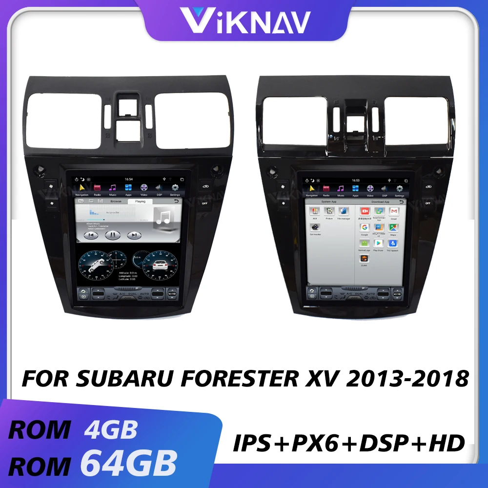 

car gps navi multimedia player for subaru forester xv 2013-2018 android auto radio car audio tape recorder vertical screen