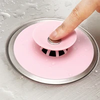 2pcs silicone press type pool plug floor drain plug water kitchen filter bathroom deodorant stop net universal type