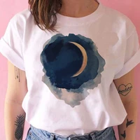 aning crescent moon print women t shirts basic popular casuel white high quality short sleeve female y2k fashion camiseta mujer
