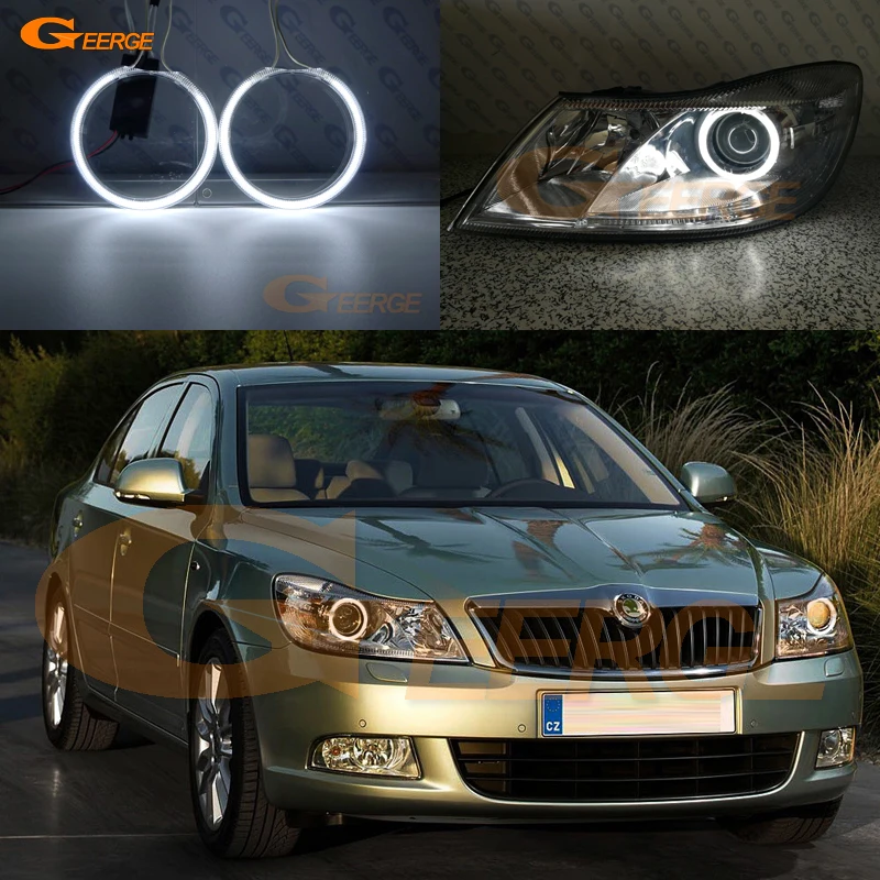 

konały zestaw Ultra Bright CCFL Angel Eyes Halo Rings dla SKODA OCTAVIA MK2 A5 FL Facelift 2009 2010 2011 2012 2013
