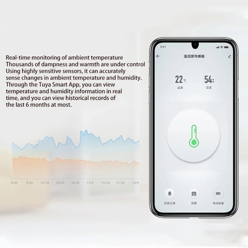 

Temperature Humidity Sensor Detector Wireless Digital Indoor Home Hygrometer Thermometer with Alerts Home Smart Sensor