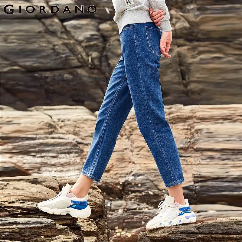 Giordano женские джинсы с высокой талией до щиколотки джинсовые брюки эластичные пять карманов классический стиль джинсы Сальса Feminina 05429334