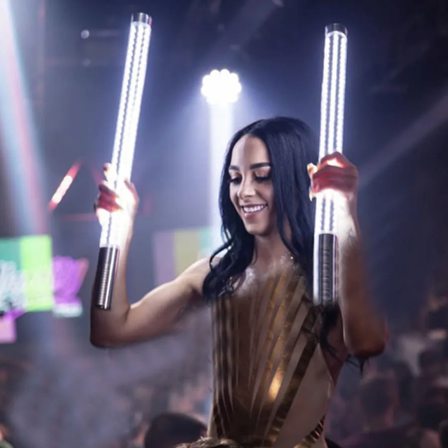 60CM LED Strobe Disco Dancer Baton Rechargeable Bar Champagne Flash Stick Light for Dance Concert  Birthday Party Decor Light