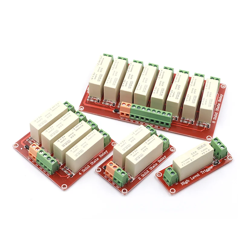 

5A 1 2 4 8 Channel Relay Module High Level Trigger DC Solid State Relay Module Single Phase Device Electrical DC3-32V