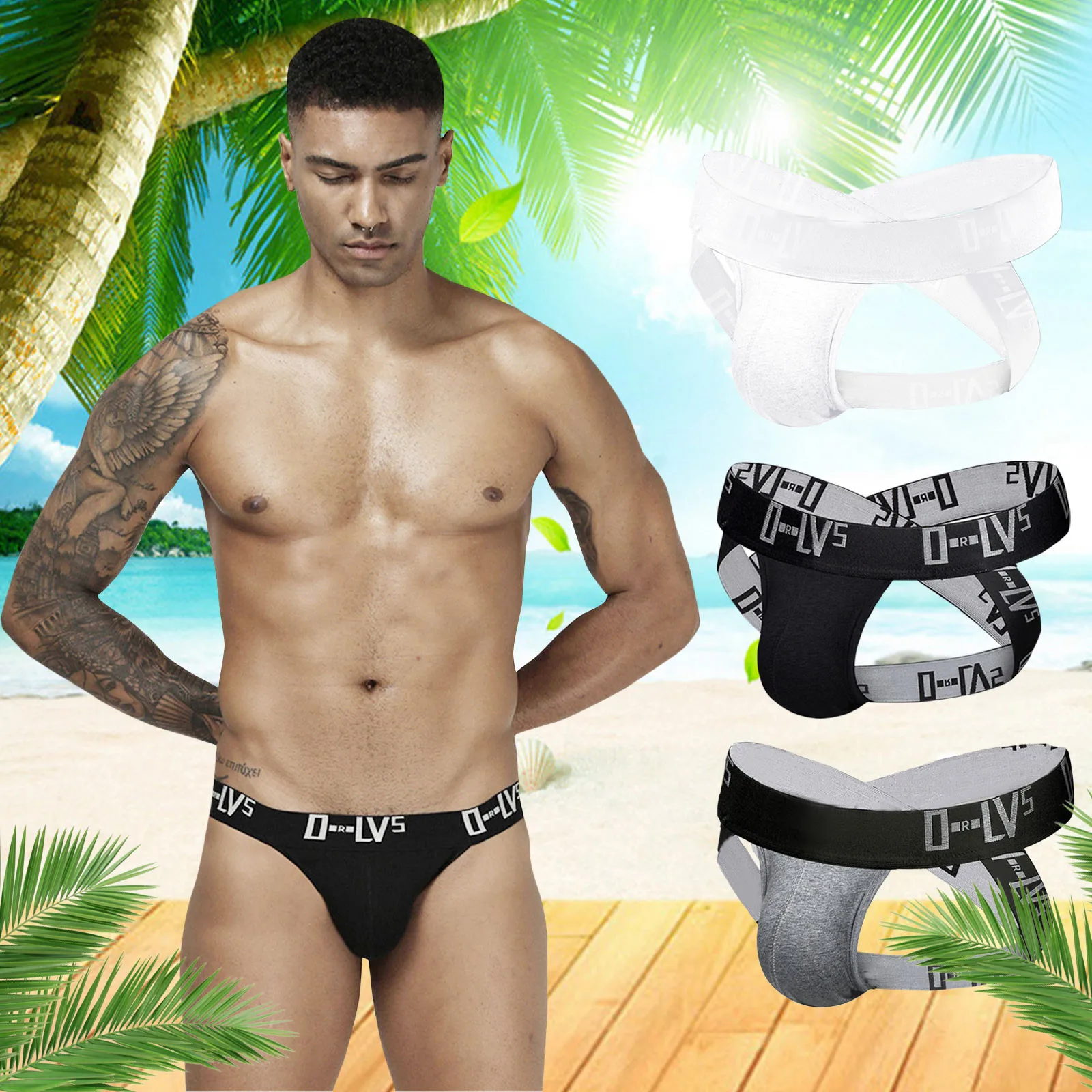 

Горячая Распродажа, удобное облегающее Мужское нижнее белье, стринги, джоки, с открытой спиной, дышащий сетчатый Джок, Мужское эротическое н...