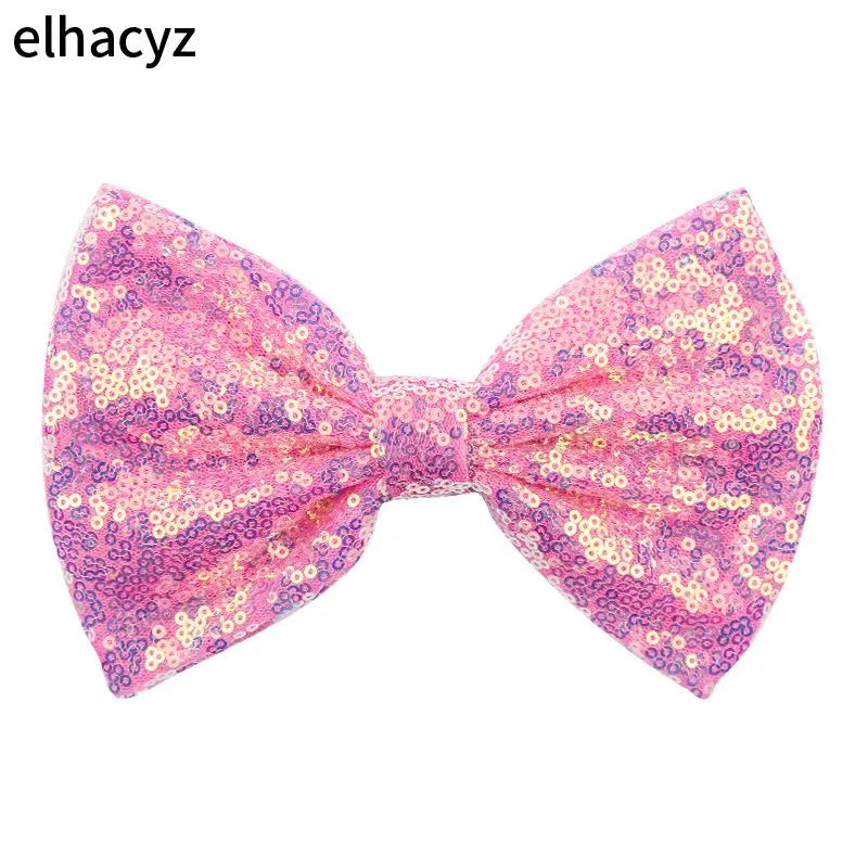 

2020 Trendy New 7'' Big Sequin Hair Bow for Hair Clip Girl DIY Hair Accessories Glitter Bow for Children Accessories NO Clips