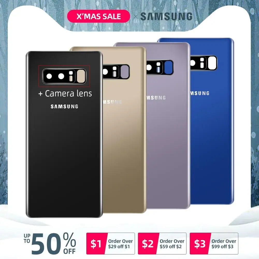 Стекло SAMSUNG Galaxy Note 8 N9500 N950F задняя Батарея крышка Дверь задняя Корпус чехол сменная адгезионная Стикеры 6,3 дюймов