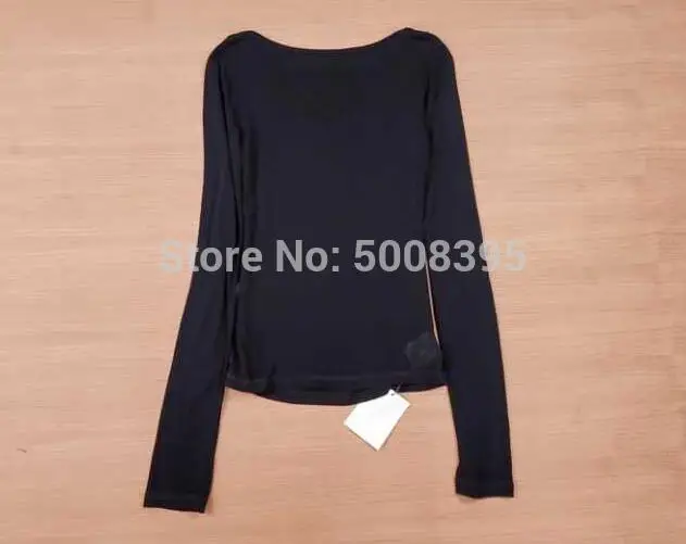 Трикотажные топы [ElfStyle] голубого цвета из вискозы с вырезом лодочкой и на спине