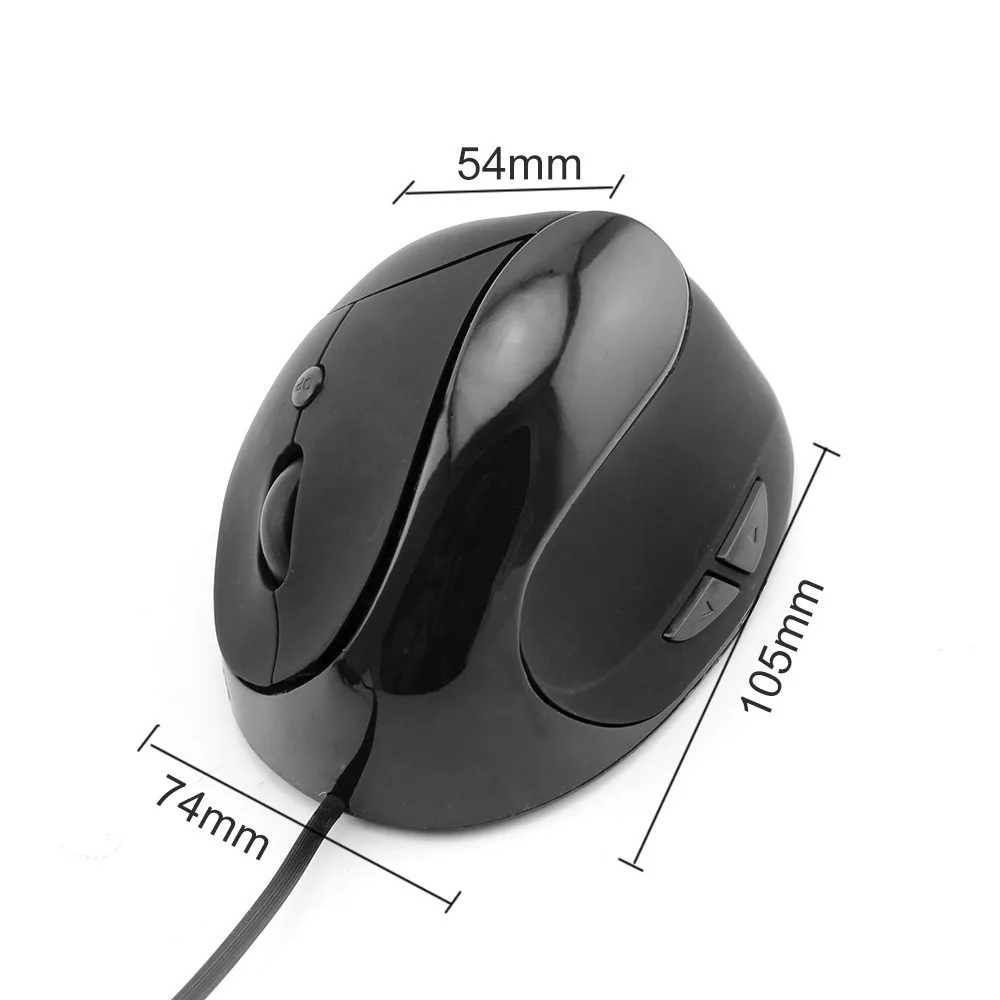 Вертикальная оптическая компьютерная игровая мышь USB Проводная 1600 DPI 6 кнопок